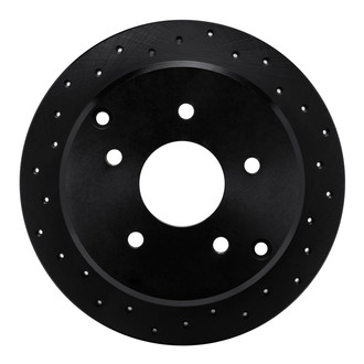 R1 Concepts® - eLINE Black Series™ Drilled 1-Piece Rear Passenger Side Brake Rotor