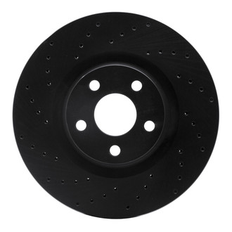 R1 Concepts® - eLINE Black Series™ Drilled 1-Piece Front Driver Side Brake Rotor