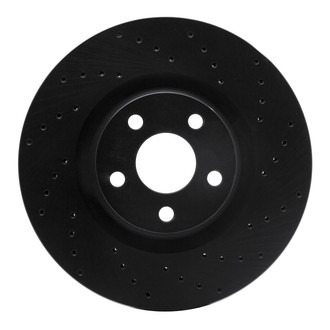 R1 Concepts® - eLINE Black Series™ Drilled 1-Piece Front Passenger Side Brake Rotor