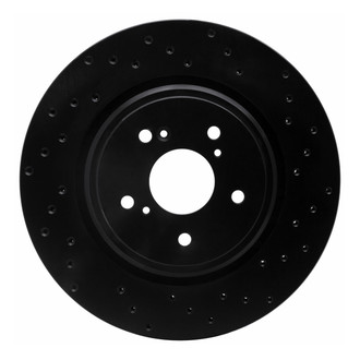 R1 Concepts® - eLINE Black Series™ Drilled 1-Piece Front Passenger Side Brake Rotor