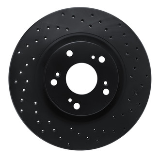R1 Concepts® - eLINE Black Series™ Drilled 1-Piece Front Passenger Side Brake Rotor