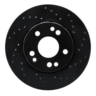R1 Concepts® - eLINE Black Series™ Drilled 1-Piece Front Passenger Side Brake Rotor