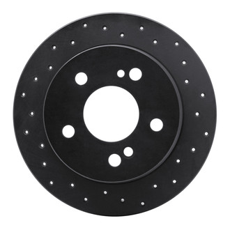 R1 Concepts® - eLINE Black Series™ Drilled 1-Piece Rear Passenger Side Brake Rotor