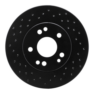R1 Concepts® - eLINE Black Series™ Drilled 1-Piece Front Driver Side Brake Rotor
