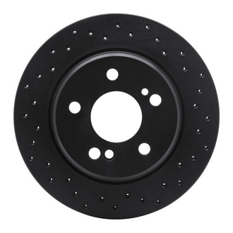 R1 Concepts® - eLINE Black Series™ Drilled 1-Piece Rear Passenger Side Brake Rotor