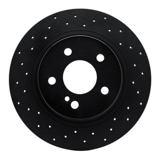 R1 Concepts® - eLINE Black Series™ Drilled 1-Piece Rear Driver Side Brake Rotor