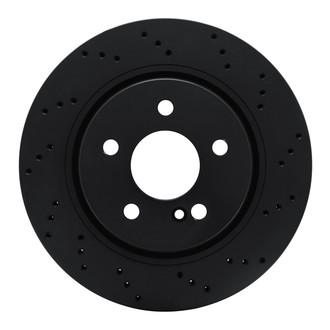 R1 Concepts® - eLINE Black Series™ Drilled 1-Piece Rear Passenger Side Brake Rotor