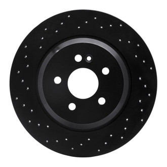 R1 Concepts® - eLINE Black Series™ Drilled 1-Piece Rear Driver Side Brake Rotor
