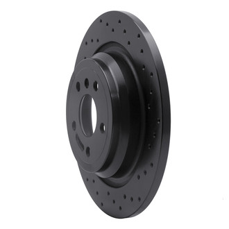 R1 Concepts® - eLINE Black Series™ Drilled 1-Piece Rear Passenger Side Brake Rotor