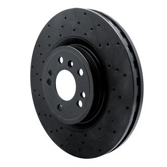 R1 Concepts® - eLINE Black Series™ Drilled 1-Piece Front Driver Side Brake Rotor