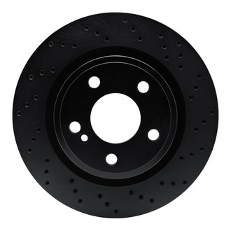 R1 Concepts® - eLINE Black Series™ Drilled 1-Piece Rear Passenger Side Brake Rotor