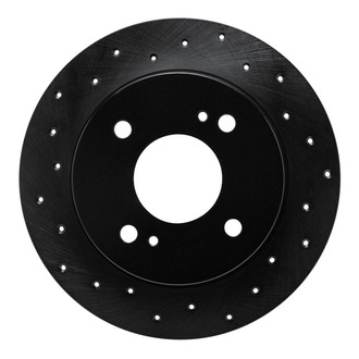 R1 Concepts® - eLINE Black Series™ Drilled 1-Piece Rear Driver Side Brake Rotor