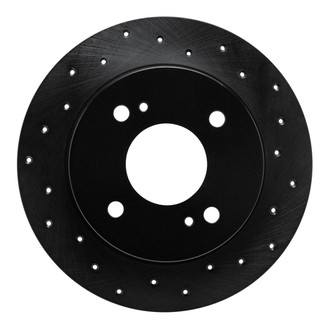 R1 Concepts® - eLINE Black Series™ Drilled 1-Piece Rear Passenger Side Brake Rotor