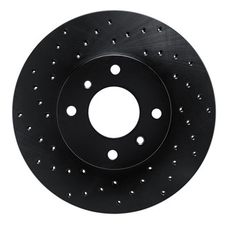 R1 Concepts® - eLINE Black Series™ Drilled 1-Piece Front Driver Side Brake Rotor