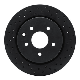 R1 Concepts® - eLINE Black Series™ Drilled 1-Piece Rear Passenger Side Brake Rotor