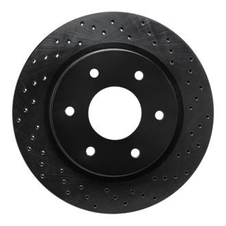 R1 Concepts® - eLINE Black Series™ Drilled 1-Piece Front Passenger Side Brake Rotor