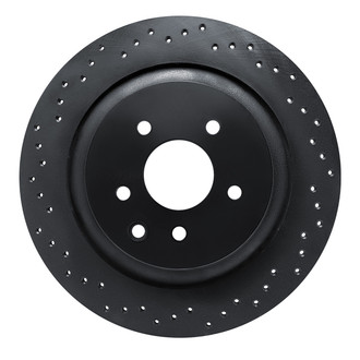 R1 Concepts® - eLINE Black Series™ Drilled 1-Piece Rear Driver Side Brake Rotor