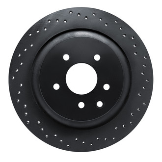 R1 Concepts® - eLINE Black Series™ Drilled 1-Piece Rear Passenger Side Brake Rotor