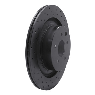 R1 Concepts® - eLINE Black Series™ Drilled 1-Piece Rear Passenger Side Brake Rotor