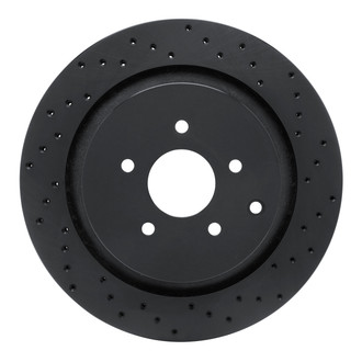 R1 Concepts® - eLINE Black Series™ Drilled 1-Piece Rear Passenger Side Brake Rotor