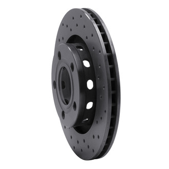 R1 Concepts® - eLINE Black Series™ Drilled 1-Piece Rear Passenger Side Brake Rotor