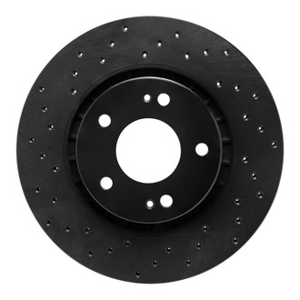 R1 Concepts® - eLINE Black Series™ Drilled 1-Piece Front Driver Side Brake Rotor
