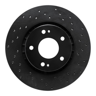 R1 Concepts® - eLINE Black Series™ Drilled 1-Piece Front Passenger Side Brake Rotor