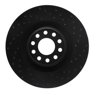 R1 Concepts® - eLINE Black Series™ Drilled 1-Piece Front Passenger Side Brake Rotor