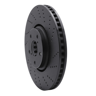 R1 Concepts® - eLINE Black Series™ Drilled 1-Piece Front Passenger Side Brake Rotor