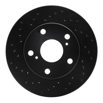 R1 Concepts® - eLINE Black Series™ Drilled 1-Piece Front Driver Side Brake Rotor