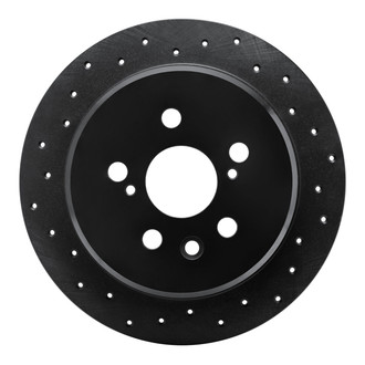 R1 Concepts® - eLINE Black Series™ Drilled 1-Piece Rear Driver Side Brake Rotor