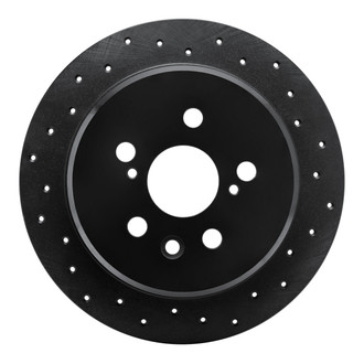 R1 Concepts® - eLINE Black Series™ Drilled 1-Piece Rear Passenger Side Brake Rotor