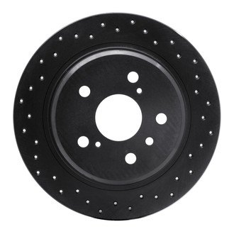 R1 Concepts® - eLINE Black Series™ Drilled 1-Piece Rear Passenger Side Brake Rotor