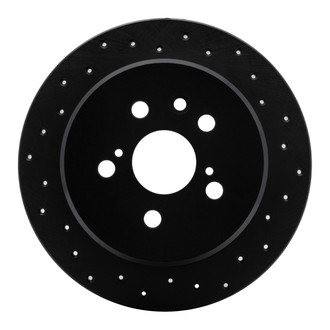 R1 Concepts® - eLINE Black Series™ Drilled 1-Piece Rear Passenger Side Brake Rotor