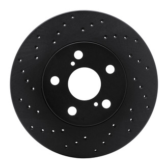 R1 Concepts® - eLINE Black Series™ Drilled 1-Piece Front Driver Side Brake Rotor