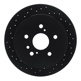 R1 Concepts® - eLINE Black Series™ Drilled 1-Piece Rear Driver Side Brake Rotor