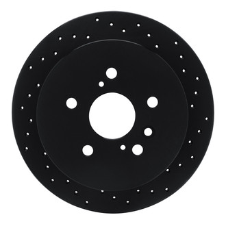 R1 Concepts® - eLINE Black Series™ Drilled 1-Piece Rear Passenger Side Brake Rotor
