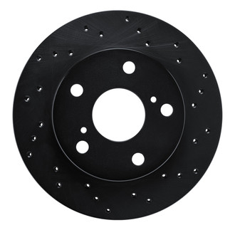 R1 Concepts® - eLINE Black Series™ Drilled 1-Piece Front Passenger Side Brake Rotor