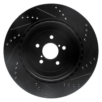 R1 Concepts® - eLINE™ Drilled and Slotted 1-Piece Rear Driver Side Brake Rotor