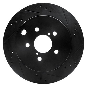 R1 Concepts® - eLINE™ Drilled and Slotted 1-Piece Rear Passenger Side Brake Rotor
