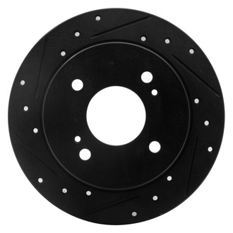 R1 Concepts® - eLINE™ Drilled and Slotted 1-Piece Rear Driver Side Brake Rotor