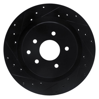 R1 Concepts® - eLINE™ Drilled and Slotted 1-Piece Rear Driver Side Brake Rotor