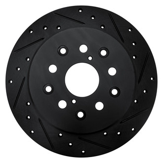 R1 Concepts® - eLINE™ Drilled and Slotted 1-Piece Rear Passenger Side Brake Rotor