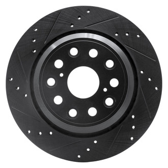 R1 Concepts® - eLINE™ Drilled and Slotted 1-Piece Rear Driver Side Brake Rotor