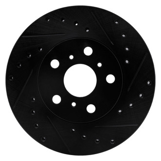 R1 Concepts® - eLINE™ Drilled and Slotted 1-Piece Front Passenger Side Brake Rotor