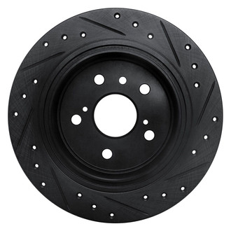 R1 Concepts® - eLINE™ Drilled and Slotted 1-Piece Rear Driver Side Brake Rotor