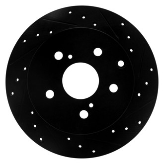 R1 Concepts® - eLINE™ Drilled and Slotted 1-Piece Rear Passenger Side Brake Rotor