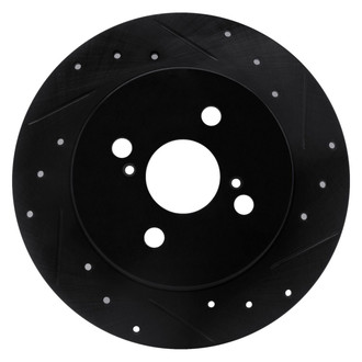R1 Concepts® - eLINE™ Drilled and Slotted 1-Piece Rear Passenger Side Brake Rotor