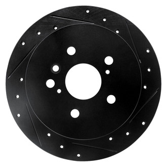 R1 Concepts® - eLINE™ Drilled and Slotted 1-Piece Rear Passenger Side Brake Rotor