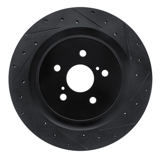 R1 Concepts® - eLINE™ Drilled and Slotted 1-Piece Rear Passenger Side Brake Rotor